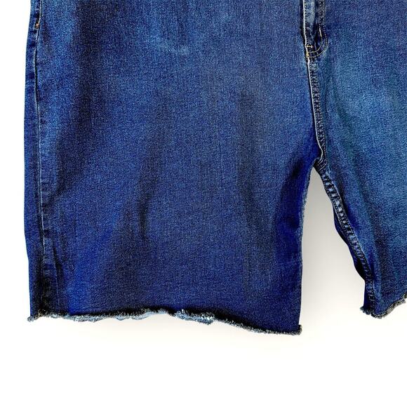 Rock & Stone Denim Bermuda Blue Jeans Shorts Raw Hem Stretchy Plus Size 26W - Picture 7 of 13